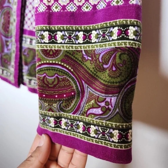 Purple Velvet Print Jacket - Picture 2 of 6